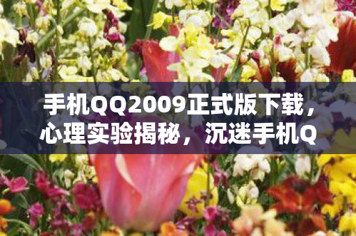手机QQ2009正式版下载,心理实验揭秘,沉迷手机QQ2009的再来一局多巴胺陷阱,细思极恐! 手机QQ2009正式版下载,心理实验揭秘,沉迷手机QQ2009的再来一局多巴胺陷阱,细思极恐!
