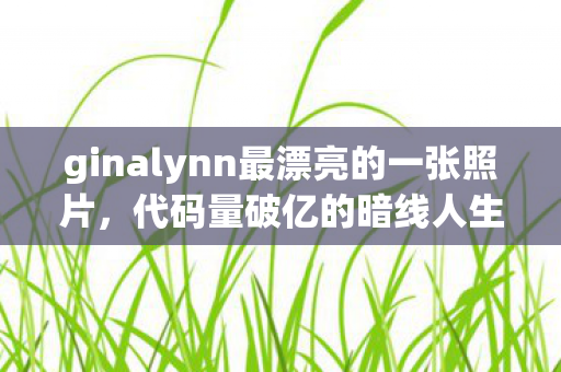 ginalynn最漂亮的一张照片，代码量破亿的暗线人生，当Ginalynn的NPC法则让我头皮发麻