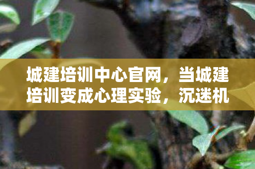 城建培训中心官网，当城建培训变成心理实验，沉迷机制下的多巴胺陷阱，细思极恐！