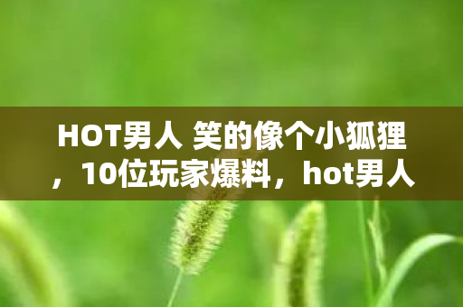HOT男人 笑的像个小狐狸，10位玩家爆料，hot男人竟有这操作？真相揭晓时我直接绷不住了！