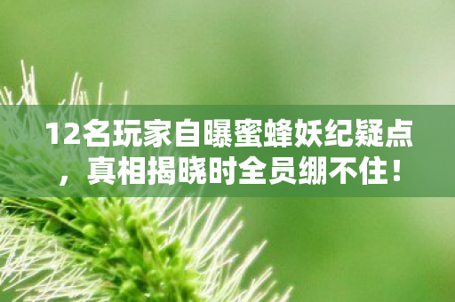 12名玩家自曝蜜蜂妖纪疑点,真相揭晓时全员绷不住! 12名玩家自曝蜜蜂妖纪疑点,真相揭晓时全员绷不住!