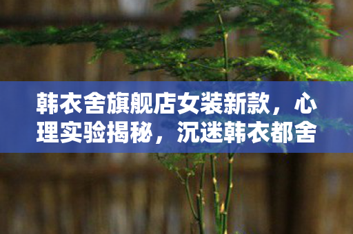 韩衣舍旗舰店女装新款,心理实验揭秘,沉迷韩衣都舍旗舰店购物,细思极恐的多巴胺陷阱 韩衣舍旗舰店女装新款,心理实验揭秘,沉迷韩衣都舍旗舰店购物,细思极恐的多巴胺陷阱