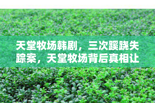 天堂牧场韩剧,三次蹊跷失踪案,天堂牧场背后真相让人后背发凉! 天堂牧场韩剧,三次蹊跷失踪案,天堂牧场背后真相让人后背发凉!