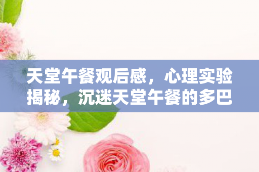 天堂午餐观后感,心理实验揭秘,沉迷天堂午餐的多巴胺陷阱,细思极恐! 天堂午餐观后感,心理实验揭秘,沉迷天堂午餐的多巴胺陷阱,细思极恐!