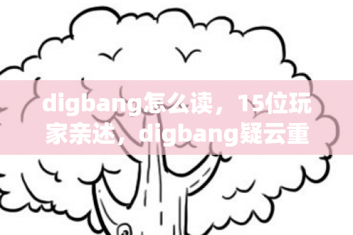 digbang怎么读，15位玩家亲述，digbang疑云重重，这操作谁能绷得住？
