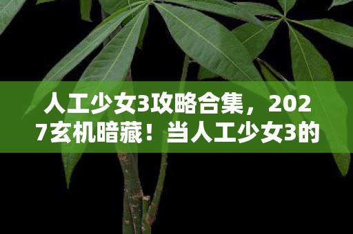 人工少女3攻略合集，2027玄机暗藏！当人工少女3的沉默选项撕开人生真相