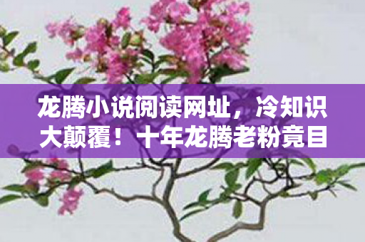 龙腾小说阅读网址，冷知识大颠覆！十年龙腾老粉竟目瞪口呆，我根本没入门！