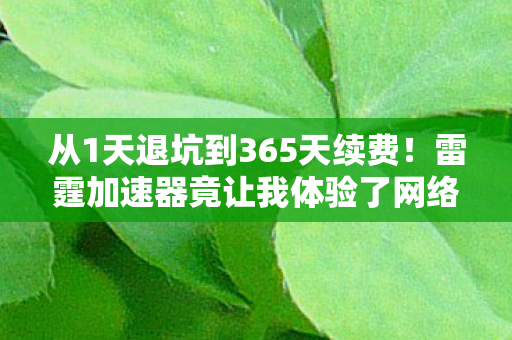 从1天退坑到365天续费!雷霆加速器竟让我体验了网络人生过山车? 从1天退坑到365天续费!雷霆加速器竟让我体验了网络人生过山车?