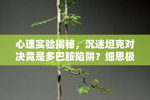 心理实验揭秘，沉迷坦克对决竟是多巴胺陷阱？细思极恐！