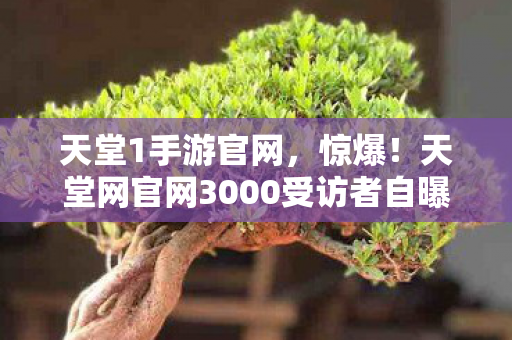 天堂1手游官网，惊爆！天堂网官网3000受访者自曝疑点，老炮玩家当场绷不住！