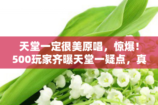 天堂一定很美原唱,惊爆!500玩家齐曝天堂一疑点,真相揭晓时众人绷不住了! 天堂一定很美原唱,惊爆!500玩家齐曝天堂一疑点,真相揭晓时众人绷不住了!