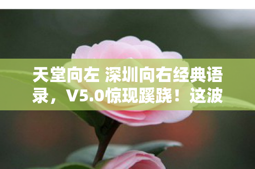 天堂向左 深圳向右经典语录,V5.0惊现蹊跷!这波更新让老玩家直呼爷青结 天堂向左 深圳向右经典语录,V5.0惊现蹊跷!这波更新让老玩家直呼爷青结