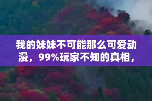 我的妹妹不可能那么可爱动漫,99%玩家不知的真相,当可爱妹妹的滤镜碎裂,只剩扎心的30%现实 我的妹妹不可能那么可爱动漫,99%玩家不知的真相,当可爱妹妹的滤镜碎裂,只剩扎心的30%现实