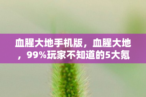血腥大地手机版,血腥大地,99%玩家不知道的5大氪金猫腻,上头到想摔手机! 血腥大地手机版,血腥大地,99%玩家不知道的5大氪金猫腻,上头到想摔手机!