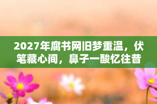 2027年腐书网旧梦重温，伏笔藏心间，鼻子一酸忆往昔