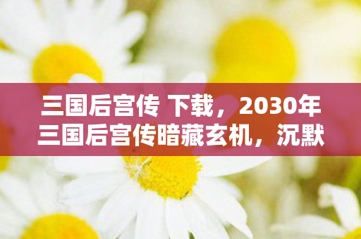 三国后宫传 下载，2030年三国后宫传暗藏玄机，沉默背后藏着怎样的命运抉择？