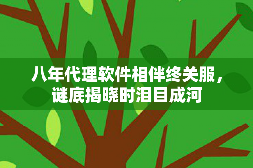 八年代理软件相伴终关服,谜底揭晓时泪目成河 八年代理软件相伴终关服,谜底揭晓时泪目成河