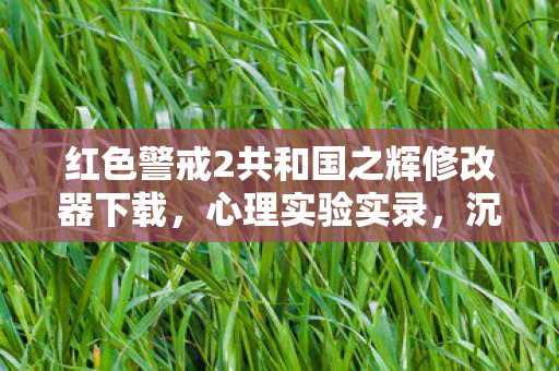 红色警戒2共和国之辉修改器下载,心理实验实录,沉迷修改器后的细思极恐自我麻醉剂量报告 红色警戒2共和国之辉修改器下载,心理实验实录,沉迷修改器后的细思极恐自我麻醉剂量报告