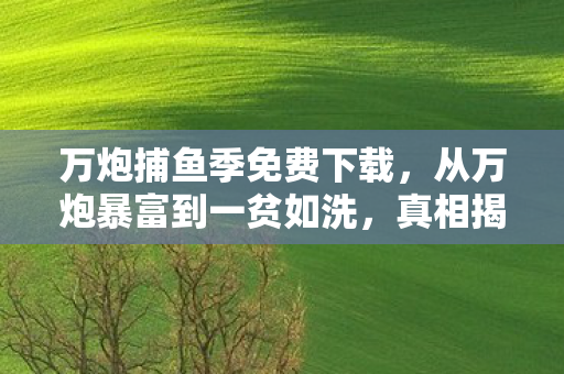 万炮捕鱼季免费下载,从万炮暴富到一贫如洗,真相揭晓时,笑着笑着就哭了 万炮捕鱼季免费下载,从万炮暴富到一贫如洗,真相揭晓时,笑着笑着就哭了