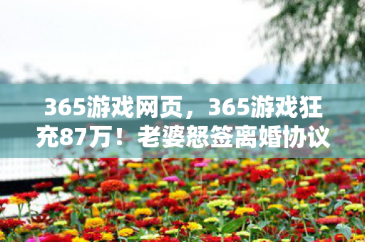 365游戏网页,365游戏狂充87万!老婆怒签离婚协议,背后隐情让人吓一跳! 365游戏网页,365游戏狂充87万!老婆怒签离婚协议,背后隐情让人吓一跳!