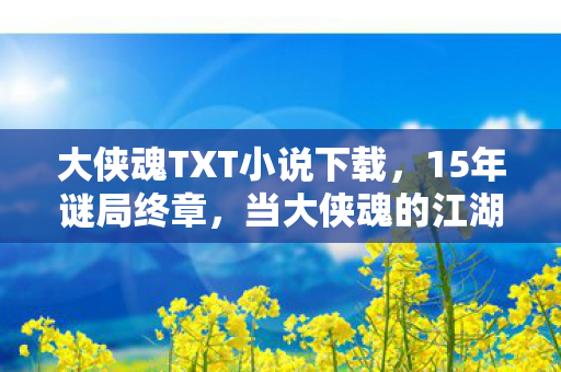大侠魂TXT小说下载,15年谜局终章,当大侠魂的江湖成为数据坟场,谁在泪目守望? 大侠魂TXT小说下载,15年谜局终章,当大侠魂的江湖成为数据坟场,谁在泪目守望?