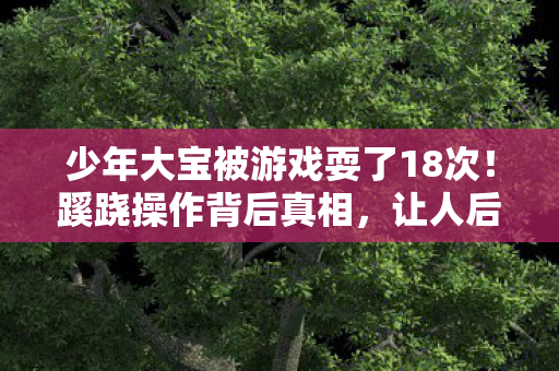 少年大宝被游戏耍了18次！蹊跷操作背后真相，让人后背发凉