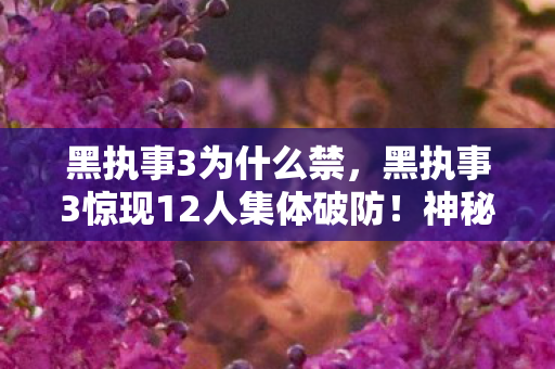 黑执事3为什么禁,黑执事3惊现12人集体破防!神秘彩蛋竟让退坑大佬当场绷不住? 黑执事3为什么禁,黑执事3惊现12人集体破防!神秘彩蛋竟让退坑大佬当场绷不住?