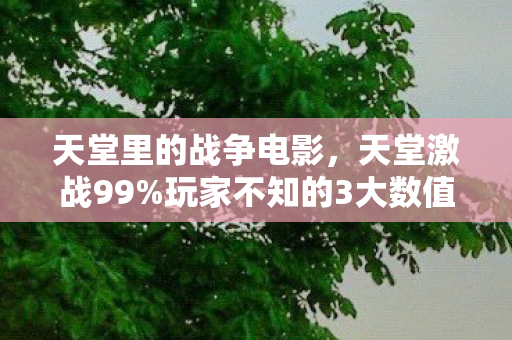 天堂里的战争电影,天堂激战99%玩家不知的3大数值黑洞!策划暗改概率竟藏这公式? 天堂里的战争电影,天堂激战99%玩家不知的3大数值黑洞!策划暗改概率竟藏这公式?