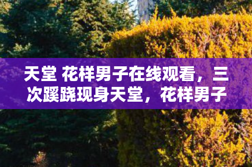 天堂 花样男子在线观看,三次蹊跷现身天堂,花样男子背后真相让人后背发凉! 天堂 花样男子在线观看,三次蹊跷现身天堂,花样男子背后真相让人后背发凉!