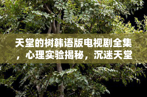 天堂的树韩语版电视剧全集，心理实验揭秘，沉迷天堂的树韩语版的细思极恐多巴胺陷阱
