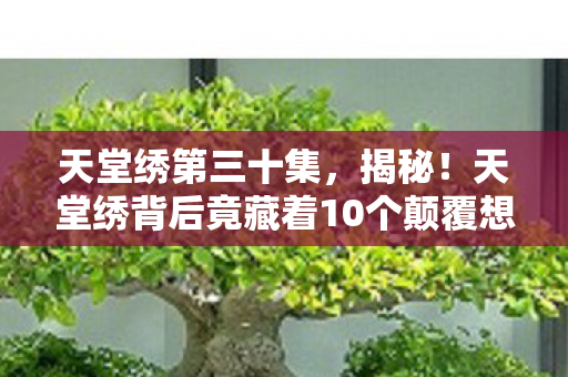 天堂绣第三十集,揭秘!天堂绣背后竟藏着10个颠覆想象的未解之谜,泪目了! 天堂绣第三十集,揭秘!天堂绣背后竟藏着10个颠覆想象的未解之谜,泪目了!