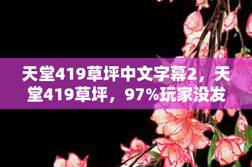 天堂419草坪中文字幕2，天堂419草坪，97%玩家没发现的隐藏数据，竟藏着游戏业2027年最暴利赛道？