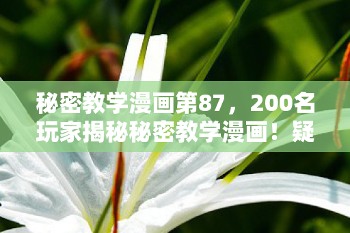 秘密教学漫画第87,200名玩家揭秘秘密教学漫画!疑点重重,大神都绷不住直呼离谱! 秘密教学漫画第87,200名玩家揭秘秘密教学漫画!疑点重重,大神都绷不住直呼离谱!