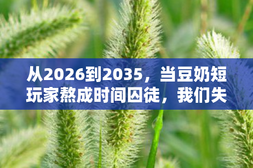从2026到2035，当豆奶短玩家熬成时间囚徒，我们失去了什么？