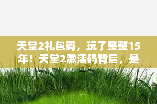 天堂2礼包码，玩了整整15年！天堂2激活码背后，是坚守还是放手？