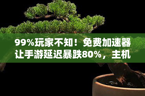 99%玩家不知!免费加速器让手游延迟暴跌80%,主机端却成灾难现场? 99%玩家不知!免费加速器让手游延迟暴跌80%,主机端却成灾难现场?