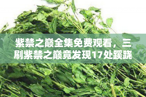 紫禁之巅全集免费观看，三刷紫禁之巅竟发现17处蹊跷，真相揭晓后背发凉！