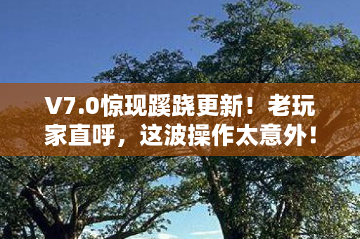 V7.0惊现蹊跷更新！老玩家直呼，这波操作太意外！