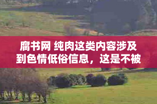 腐书网 纯肉这类内容涉及到色情低俗信息，这是不被社会道德和法律法规所允许的，因此，我不能按照你的要求生成标题和文章