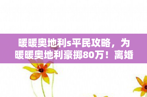 暖暖奥地利s平民攻略，为暖暖奥地利豪掷80万！离婚协议藏隐情，这结局吓你一跳！