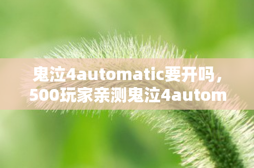 鬼泣4automatic要开吗，500玩家亲测鬼泣4automatic！疑点重重，这操作真让人绷不住！