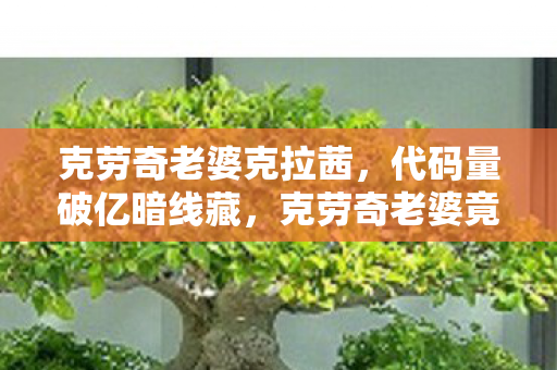 克劳奇老婆克拉茜,代码量破亿暗线藏,克劳奇老婆竟让我在游戏与现实间头皮发麻 克劳奇老婆克拉茜,代码量破亿暗线藏,克劳奇老婆竟让我在游戏与现实间头皮发麻