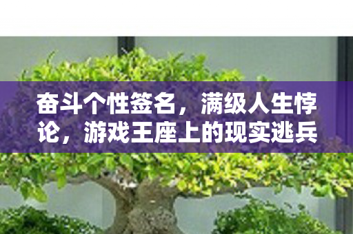 奋斗个性签名,满级人生悖论,游戏王座上的现实逃兵,灵魂在虚实裂缝中震颤 奋斗个性签名,满级人生悖论,游戏王座上的现实逃兵,灵魂在虚实裂缝中震颤