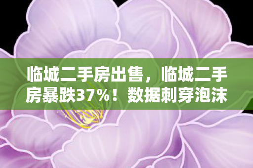 临城二手房出售，临城二手房暴跌37%！数据刺穿泡沫，但有人正用情怀溢价收割暴利