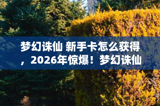 梦幻诛仙 新手卡怎么获得,2026年惊爆!梦幻诛仙新手卡藏何玄机?速来揭秘! 梦幻诛仙 新手卡怎么获得,2026年惊爆!梦幻诛仙新手卡藏何玄机?速来揭秘!