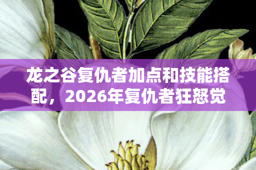 龙之谷复仇者加点和技能搭配,2026年复仇者狂怒觉醒!这套加点竟藏着逆天翻盘密码? 龙之谷复仇者加点和技能搭配,2026年复仇者狂怒觉醒!这套加点竟藏着逆天翻盘密码?