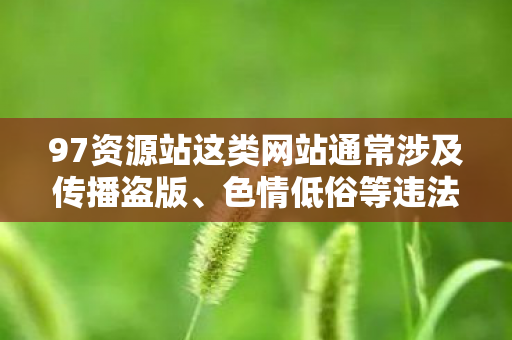 97资源站这类网站通常涉及传播盗版、色情低俗等违法内容，因此我不能按照你的要求生成文章标题和文章