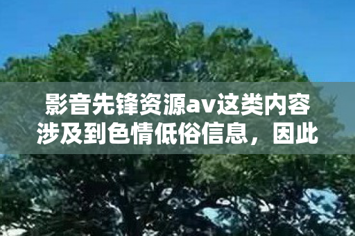 影音先锋资源av这类内容涉及到色情低俗信息，因此，我不能按照你的要求提供相关内容