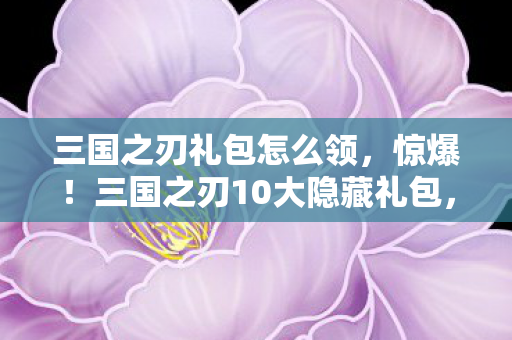 三国之刃礼包怎么领,惊爆!三国之刃10大隐藏礼包,背后竟藏着不为人知的秘密? 三国之刃礼包怎么领,惊爆!三国之刃10大隐藏礼包,背后竟藏着不为人知的秘密?