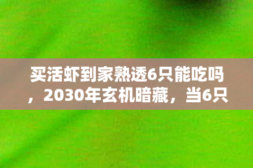 买活虾到家熟透6只能吃吗，2030年玄机暗藏，当6只熟虾揭开游戏人生的终极沉默